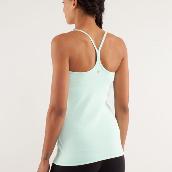 Lululemon Power Y Tank (mint green / light green) size 8, built in bra - Picture 3 of 7